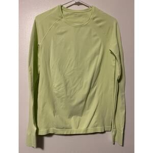 Sweaty Betty Long Sleeve Shirt Women’s Sz 12 Neon Yellow Athletic Top Base Layer